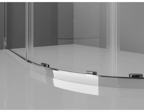 Mexen Exo, štvrťkruhový sprchovací kút s posuvnými dverami 90 x 90 cm, 6mm číre sklo, chrómový profil, 8131-090-090-01-00