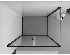 Mexen Exo, sprchovací kút s krídlovými dverami 70 x 100 cm, 6mm číre sklo, čierny profil, 8182-070-100-70-00
