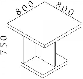 Konferenčný stôl Lineart 80 x 80 cm
