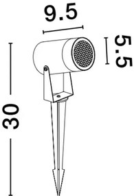 Vonkajšia záhradná lampa Destry 55 čierne