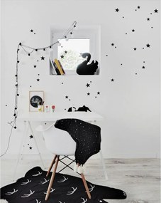 Samolepka do detskej izby sada hviezdy čierna 3-8cm