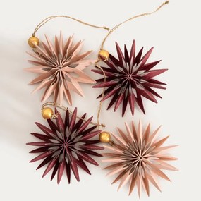 Závesná vianočná dekorácia GALLA ružová / bordová 754616 (4 ks)