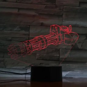 3Dmix 3DL-BSC026 – 3D LED nočná lampa - Minigun