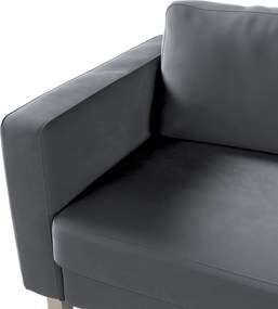 Poťah na sedačku Karlstad (nerozkladací, 3-miestny, krátky) farba produktu sivá látka lesklá, zamatová