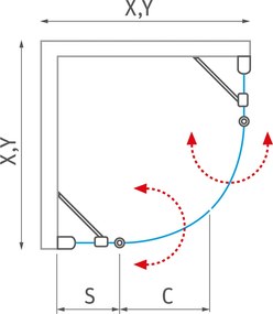 Roth Štvrťkruhový sprchový kút CI P55 - bez vaničky ROTH-Variant: rozmery: 90x90 cm - (CI P55 900 - CI P55 090200 VPE), ROTH-Profily: profily: brilla…