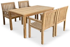 Noela Záhradný teakový set Garden I + 4x kreslo Kingsbury