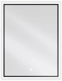 Mexen Erma, LED kúpeľňové zrkadlo s podsvietením a čiernym rámom 60x80 cm, 6000K, ochrana proti zahmlievaniu, 9814-060-080-611-70
