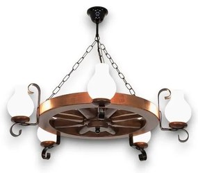 Brilagi - Luster na reťazi ROATA 5xE14/40W/230V buk/orech