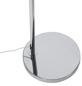 Moderná oblúková lampa chrómová s bielym tienidlom - Arc Basic