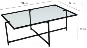 Dizajnový konferenčný stolík Vallerie 94 cm čierny