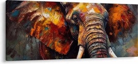 Obraz - Maľba slona (120x50 cm)