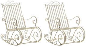 Kovové hojdacie kreslo Smile (SET 2 ks) - Krémová antik