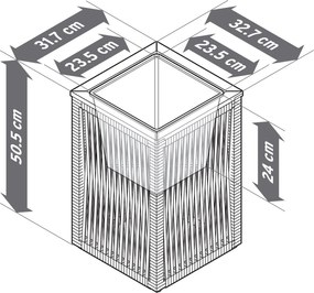 Kvetináč s textilným výpletom