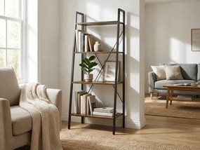 Knižnica TAYLOR 4 police 147x60 cm, rustikálne hnedá