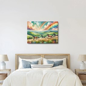 Obraz – Kone cválajúce krajinou (70x50 cm)