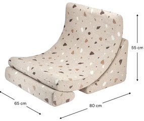 Svetlohnedé detské kresielko z textílie buklé/ženilkové Terrazzo Moon – Wigiwama