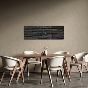 Obraz - Kamenná textúra (s hodinami) (90x30 cm)