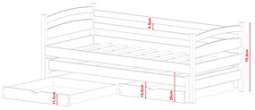 Detská posteľ 90 x 200 cm Tiana (s roštom a úl. priestorom) (biela). Vlastná spoľahlivá doprava až k Vám domov. 1013113