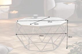 Konferenčný stolík Diamond 70cm mramor biely