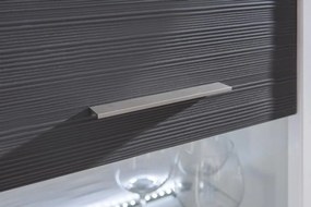 Obývacia stena Caracas kombi 333, grafit/biely lesk, s osvetlením