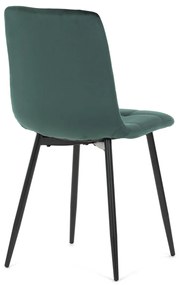 Autronic - Židle jídelní, zelená sametová látka, nohy černý kov - CT-281 GRN4 NOVINKA