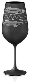 Crystalex pohár Zverokruhy Ryby čierna 550 ml
