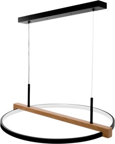 Toolight Toolight, LED stropné svietidlo 60cm + diaľkové ovládanie APP1530-CP, čierna-hnedá, OSW-05660