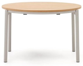 Rozkladací jedálenský stôl tuiri ø 120 (200) cm prírodný/biely MUZZA