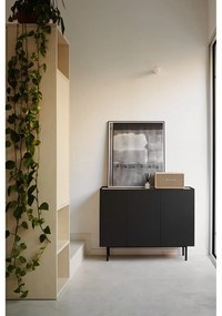 Čierna/v prírodnej farbe nízka komoda v dekore duba 110x85 cm Arista – Teulat