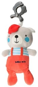 BABY MIX Detská plyšová hračka s hracím strojčekom a klipom Baby Mix Medvedík