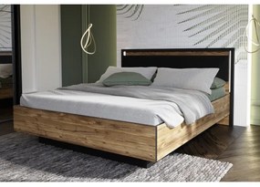 Dvojlôžková posteľ s úložným priestorom OREN 160x200 cm hnedá/čierna