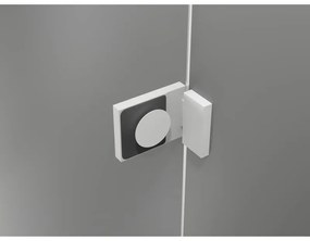 Mexen Lunar-B L, 1-krídlový sprchový kút, ľavý, 90 x 80 cm, 8mm číre sklo, biely profil, 832L-090-080-20-00-L