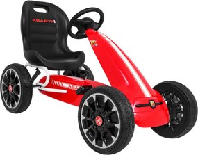 Ramiz Pedálová motokára ABARTH pre deti červená + EVA kolesá + ručná brzda + voľnobeh