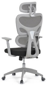 Kancelárska ergonomická stolička GRANT II — sieť, látka, sivá/čierna