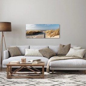 Obraz - Piesočná pláž na ostrove Langeoog, Nemecko (120x50 cm)