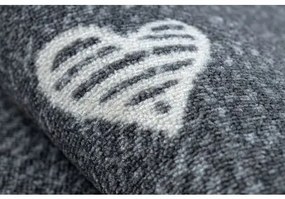 Koberec pre deti HEARTS Jeans, vintage srdce - sivá Veľkosť: 300x600 cm