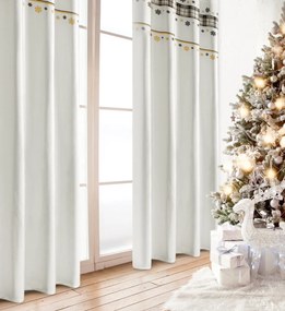 VIANOČNÝ ZATEMŇOVACÍ ZÁVES NA KRÚŽKOCH ANGEL 140X250 CM BIELA