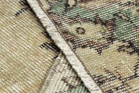 Ručne tkaný vlnený koberec Vintage 10005 ornament / kvety, béžový / zelený