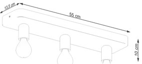 Sollux  SL.1158 - Bodové svietidlo TAVO 3xE27/15W/230V betón