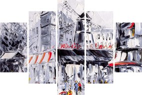 Obraz - Ulica v Paríži, olejomaľba (150x105 cm)