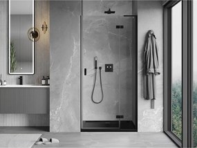 Mexen Mist-H L, 1-krídlové sprchové dvere pravé 110 cm, číre sklo, čierny profil, 8A5L-110-000-70-00-P