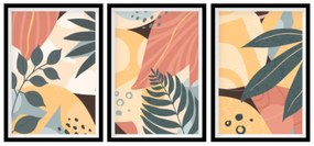 Gario Sada plagátov 4 ročné obdobia - 3 dielna Farba rámu: Zlatá, Veľkosť: 135 x 63 cm