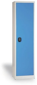 Dielenská policová skriňa na náradie KOVONA, 4 police, zváraná, 508 x 400 x 1950 mm, sivá / modrá