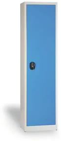 Dielenská policová skriňa na náradie KOVONA, 4 police, zváraná, 508 x 400 x 1950 mm, sivá / modrá