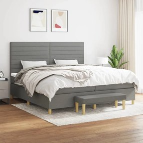 Boxspring posteľ s matracom tmavosivá 200x200 cm látka 3137262