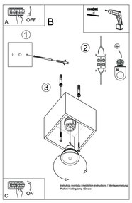Sivé bodové svietidlo 10x10 cm Geo – Sollux