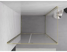 Mexen Exo, výklopný sprchový kút 135 x 85 cm, číre sklo, zlatá, 819-135-085-50-00