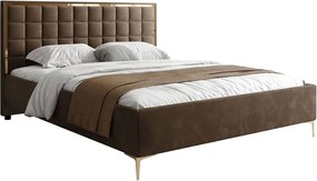 ČALÚNENÁ POSTEĽ NOEMI GOLD 140x200 S ROŠTOM ROYAL VELVET 196