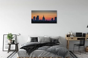 Obraz na plátne Sunset panorama Varšavy 140x70 cm