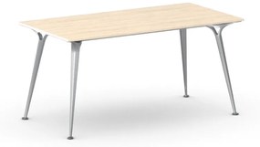 Kancelársky stôl PRIMO ALFA, sivostrieborná podnož, 1600 x 800 mm, breza